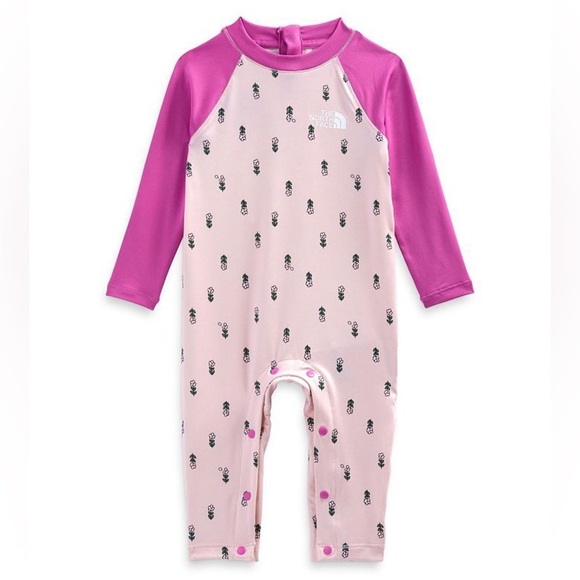 The North Face Pink and Purple swim rash guard One Piece 6/12m flash dry - Picture 1 of 6